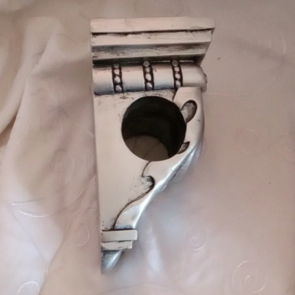 Vintage Silver Curtain Window Pediment